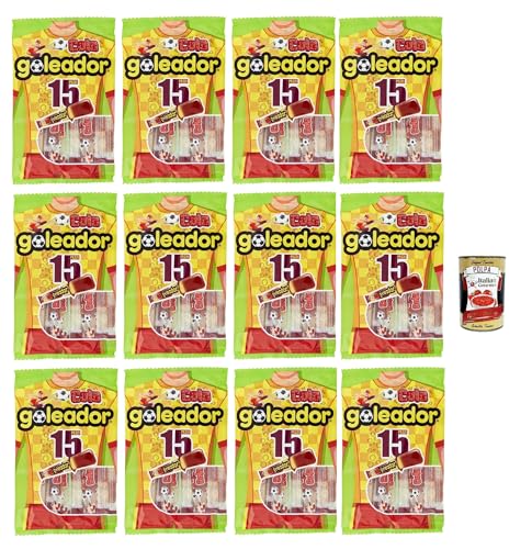 Goleador Cola Doppel Süßigkeit, gummiary Cola -Geschmack, 12x 102g, Süßigkeiten, die einzeln singen + Italian Gourmet polpa 400g von Italian Gourmet E.R.