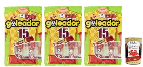 Goleador Cola Doppel Süßigkeit, gummiary Cola -Geschmack, 3x 120g, Süßigkeiten, die einzeln singen + Italian Gourmet polpa 400g von Italian Gourmet E.R.