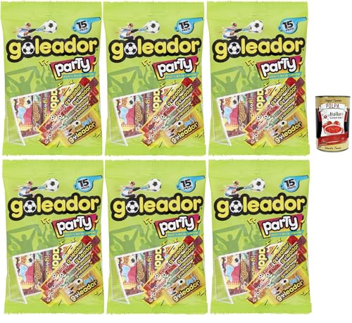 Goleador Party mix, gummiary Verschiedener -Geschmack, 6x 143g, Süßigkeiten, die einzeln singen + Italian Gourmet polpa 400g von Italian Gourmet E.R.