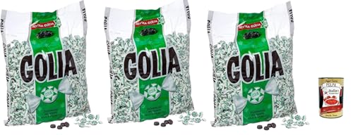 Golia Farfallina Gummibonbons, Lakritzgeschmack, Süßigkeiten Bonbon einzeln in einem 3x 1kg + Italian Gourmet polpa 400g von Italian Gourmet E.R.