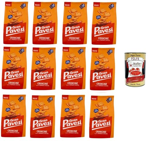 Gran Pavesi Crancine Gusto Paprika Paprikageschmack 12x 180gr+ Italian Gourmet Polpa di Pomodoro 400g von Italian Gourmet E.R.