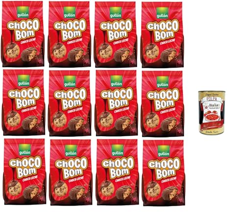 Gullon Choco Bom Milk Chocolate Cookies Milchschokoladenkekse 12x 200 g+ Italian Gourmet polpa 400g von Italian Gourmet E.R.