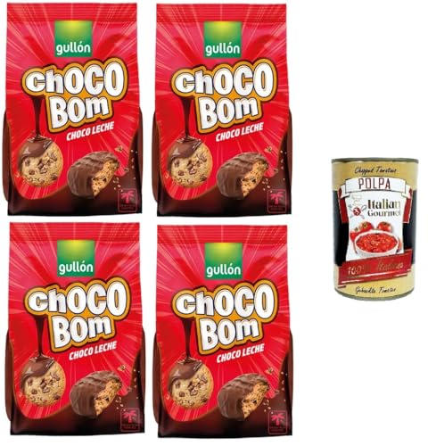 Gullon Choco Bom Milk Chocolate Cookies Milchschokoladenkekse 4x 200 g+ Italian Gourmet polpa 400g von Italian Gourmet E.R.