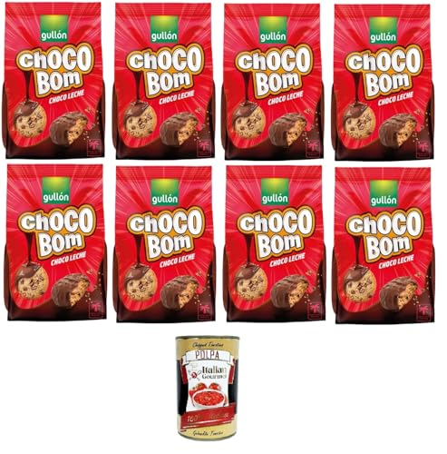 Gullon Choco Bom Milk Chocolate Cookies Milchschokoladenkekse 8x 200 g+ Italian Gourmet polpa 400g von Italian Gourmet E.R.