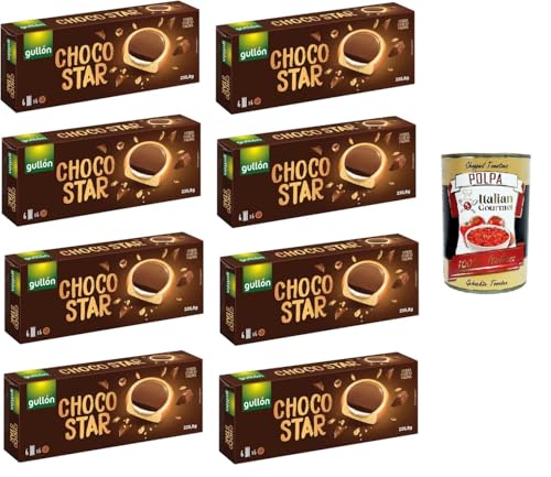 Gullon Choco Star Keks gefüllt mit Sahne und überzogen mit Milchschokolade 8x 235,8gr + Italian Gourmet polpa 400g von Italian Gourmet E.R.