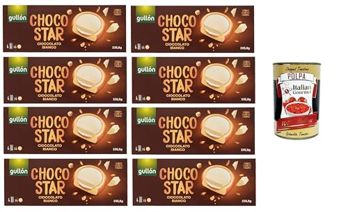 Gullon Choco Star Mit Sahne gefüllter und mit weißer Schokolade überzogener Keks 8x 235,8gr+ Italian Gourmet polpa 400g von Italian Gourmet E.R.