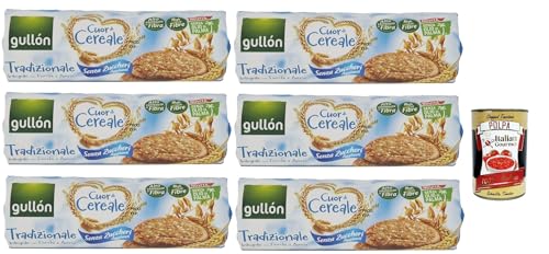 Gullón Cuor Di Cereali biscotti avena tradizionale Zero Zuccheri Aggiunti , Kekse mit Hafer ohne Zuckerzusatz, 6x 280g + Italian Gourmet polpa 400g von Italian Gourmet E.R.