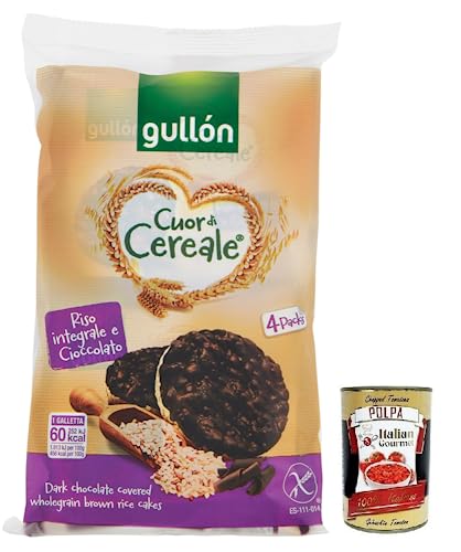 Gullón Cuor di Cereale Vollkorn Reiswaffeln,umhüllt von dunkler Schokolade,Glutenfrei,105,2g + Italian Gourmet Polpa di Pomodoro 400g Dose von Italian Gourmet E.R.