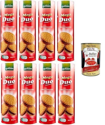 Gullon Mega Duo Biscotti farciti al cioccolato Schokoladengefüllte Kekse 8x500gr + Italian Gourmet polpa 400g von Italian Gourmet E.R.