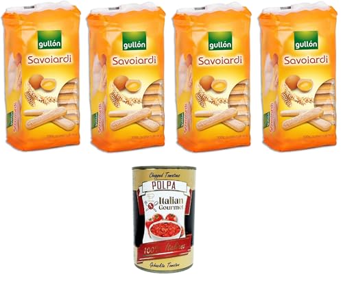 Gullon Savoiardi Biscotti all'Uovo Savoiardi Eierkekse 4x300g+ Italian Gourmet polpa 400g von Italian Gourmet E.R.