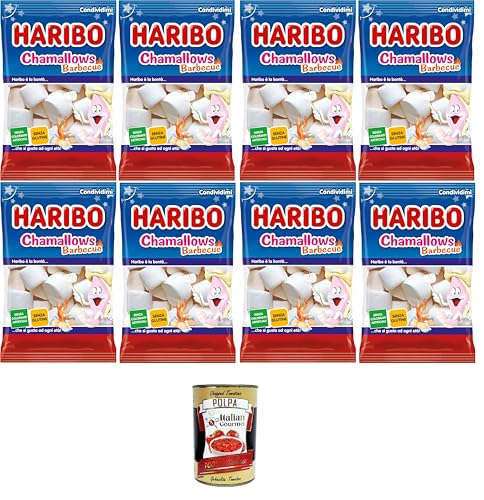 Haribo Chamallows Barbecue, Marshmallow-Bonbons, glutenfrei, ideal für Partys und süße Momente der Entspannung – 8x150 g+ Italian Gourmet polpa 400g von Italian Gourmet E.R.