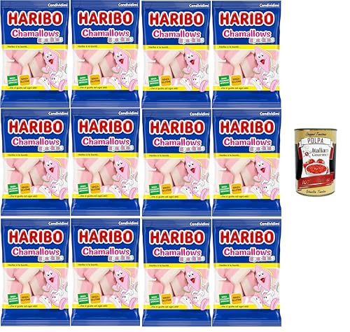 Haribo Chamallows Speckies Marshmallow-Bonbons, glutenfrei, 12x150 g+ Italian Gourmet polpa 400g von Italian Gourmet E.R.