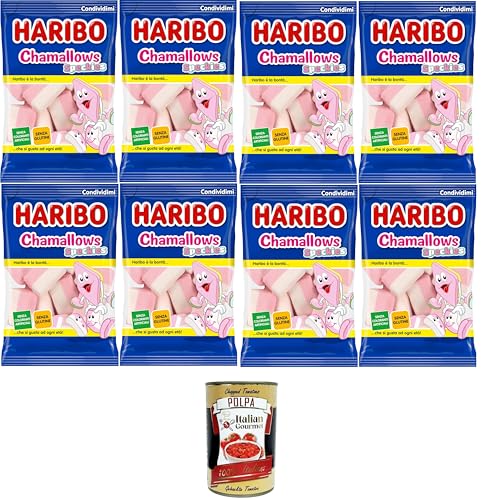 Haribo Chamallows Speckies Marshmallow-Bonbons, glutenfrei, 8x150 g+ Italian Gourmet polpa 400g von Italian Gourmet E.R.