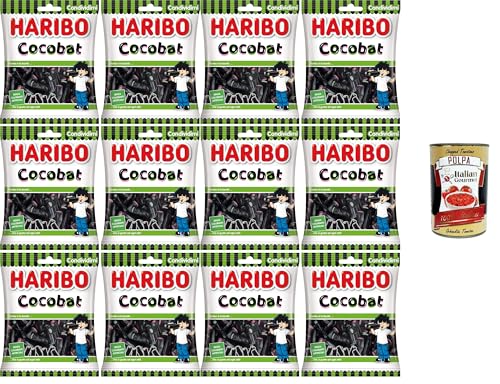 Haribo Cocobat, gefüllte Gummibonbons, Lakritzgeschmack, ideal für Partys und süße Momente der Entspannung – 12x 175 g+ Italian Gourmet polpa 400g von Italian Gourmet E.R.