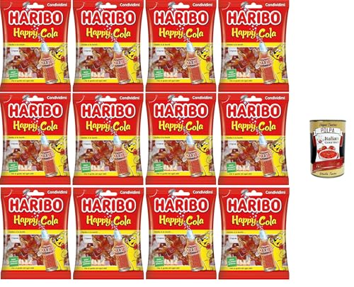 Haribo Happy Cola, Gummibonbons, Cola-Geschmack, ideal für Partys und süße Momente der Entspannung – 12x175 g + Italian Gourmet polpa 400g von Italian Gourmet E.R.