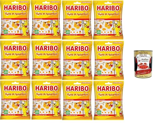 Haribo Spiegeleier, Gummibonbons, Fruchtgeschmack, ideal für Partys und süße Momente der Entspannung – 12x175 g+ Italian Gourmet polpa 400g von Italian Gourmet E.R.