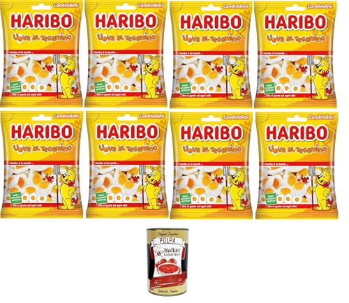 Haribo Spiegeleier, Gummibonbons, Fruchtgeschmack, ideal für Partys und süße Momente der Entspannung – 8x175 g+ Italian Gourmet polpa 400g von Italian Gourmet E.R.