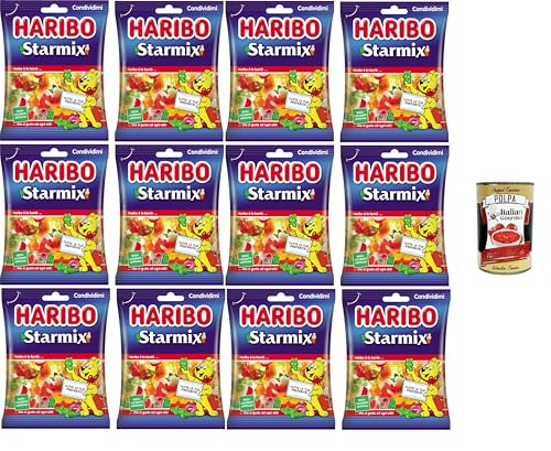 Haribo Starmix, Gummibonbons, Fruchtgeschmack, ideal für Partys und süße Momente der Entspannung – 12x175 g+ Italian Gourmet polpa 400g von Italian Gourmet E.R.