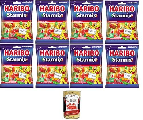 Haribo Starmix, Gummibonbons, Fruchtgeschmack, ideal für Partys und süße Momente der Entspannung – 8x175 g+ Italian Gourmet polpa 400g von Italian Gourmet E.R.