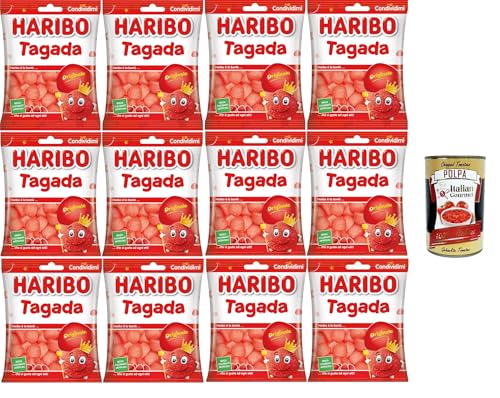 Haribo Tagada, Gummibonbons, Fruchtgeschmack, ideal für Partys und süße Momente der Entspannung – 12x175 g+ Italian Gourmet polpa 400g von Italian Gourmet E.R.