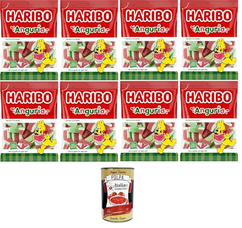 Haribo Wassermelone, Gummibonbons, Fruchtgeschmack, ideal für Partys und süße Momente der Entspannung – 8x175 g+ Italian Gourmet polpa 400g von Italian Gourmet E.R.