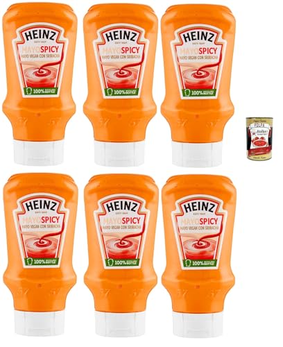 Heinz, Mayo vegan con sriracha, Vegane Salat Mayo mit Sriracha, Spicy Mayonnaise Gewürze sauce Condiments squeeze 6x 400ml + Italian Gourmet polpa 400g von Italian Gourmet E.R.