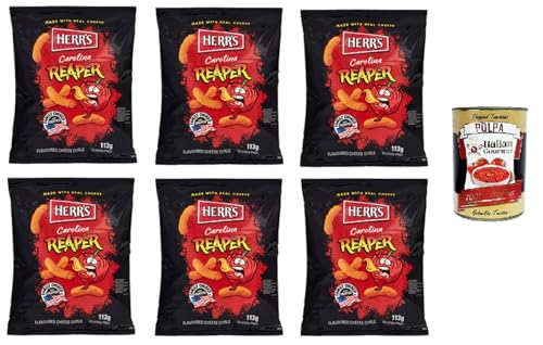 Herr's Carolina Reaper Cheese Curls Reaper Käselocken 6x113 g+ Italian Gourmet polpa 400g von Italian Gourmet E.R.