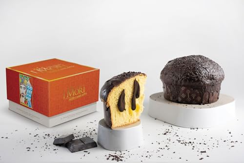 I Mori Panettone Artigianale al Nero Modicano mit Kakaocreme, überzogen mit schwarzer Modica-Glasur und dunklen Schokoladenflocken. 2 x 900gr + Italian Gourmet polpa 400g von Italian Gourmet E.R.