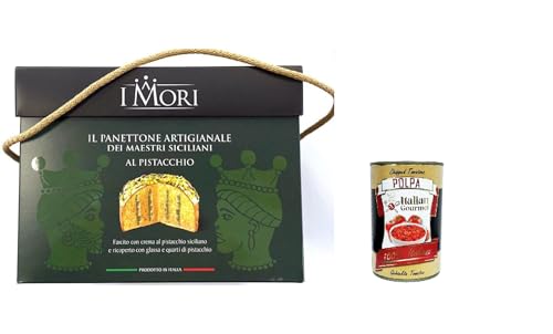 I Mori Panettone Artigianale dei maestri siciliani al Pistacchio Handwerklicher Panettone von sizilianischen Meistern mit Pistazien 900gr von Italian Gourmet E.R.