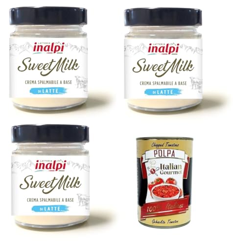 Inalpi-Sweet Milk Crema spalmabile Al gusto di Latte Streichcreme mit Milchgeschmack 3x180gr + Italian Gourmet polpa 400gr von Italian Gourmet E.R.