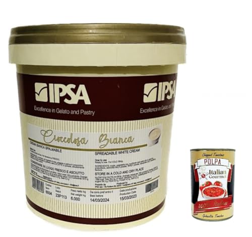 Ipsa, Cioccolosa Bianca, Crema Spalmabile al cioccolato bianco, Streichcreme aus weißer Schokolade Kg.6 + Italian Gourmet polpa 400g von Italian Gourmet E.R.