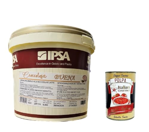 Ipsa, Cioccolosa Buena, Crema Spalmabile Latte E Nocciola, Streichcreme aus Milch und Haselnüssen Kg.6 + Italian Gourmet polpa 400g von Italian Gourmet E.R.