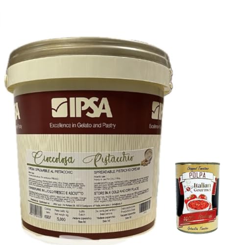 Ipsa, Cioccolosa Pistacchio , Crema Spalmabile al pistacchio, Pistazien-Streichcreme Kg.6 + Italian Gourmet polpa 400g von Italian Gourmet E.R.