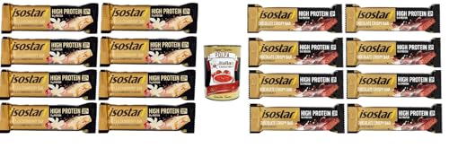 Isostad Testpaket Barretta Hig Protein 30% Riegel mit hohem Proteingehalt,Proteinreicher 30 %-Schokoriegel 30 % Vanille-Cranberries 16x 55gr + Italian Gourmet polpa 400g von Italian Gourmet E.R.