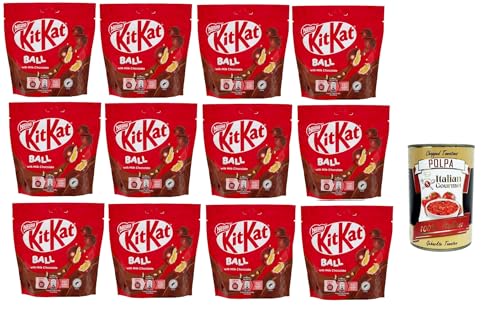 KITKAT Balls Palline di cereale ricoperte di cioccolato al latte, sacchetto, Getreidekugeln mit Milchschokolade, Tasche bedeckt 12x 140g + Italian Gourmet polpa 400g von Italian Gourmet E.R.