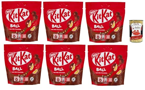 KITKAT Balls Palline di cereale ricoperte di cioccolato al latte, sacchetto, Getreidekugeln mit Milchschokolade, Tasche bedeckt 6x 140g + Italian Gourmet polpa 400g von Italian Gourmet E.R.