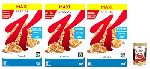 Kellogg’s Special K Classic, Getreide-Flakes mit Vollkornweizen ballaststoffreiche Frühstückscerealien natürlicher Genuss ohne künstliche Farb und Aromastoffe 3x 700g + Italian Gourmet polpa 400g von Italian Gourmet E.R.