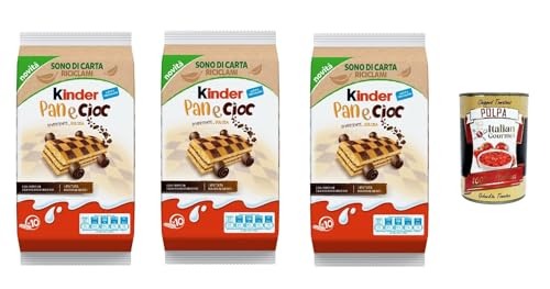 Kinder Ferrero panecioc Kuchen mit mit Kakao- und Schokostückchen kekse riegel cookies 3x 290g + Italian Gourmet polpa 400g von Italian Gourmet E.R.