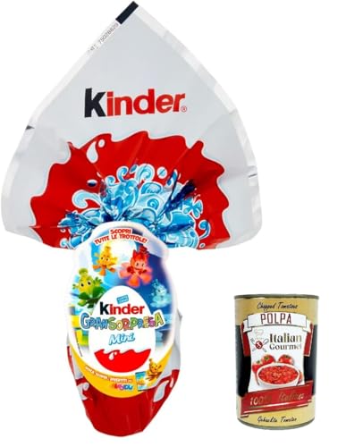 Kinder Gransorpresa, Uovo dI Pasqua al cioccolato al latte, Ei mit Überraschung, Milchschokolade, Osterei 41g + Italian Gourmet polpa 400g von Italian Gourmet E.R.