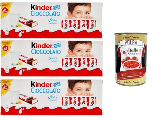 Kinder cioccolato, Formato scorta Kinderschokolade, Vorratsgröße 24 Stück 3x 300gr+ Italian Gourmet polpa 400g von Italian Gourmet E.R.