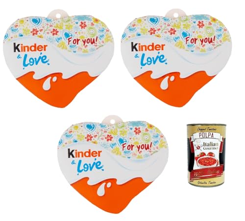 Kinder & Love, Stoffschokolade. Spezialitäten mit feiner Milchschokolade mit Milchfüllung bedeckt 3x 37 g + Italian Gourmet polpa 400g von Italian Gourmet E.R.