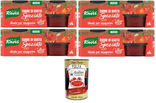 Knorr Cuore di Gusto Speziato Herz mit würzigem Geschmack ideal zum Würzen 4x 104gr +Italian Gourmet polpa 400g von Italian Gourmet E.R.