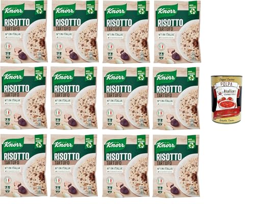 Knorr Risotto mit Trüffel, Fertigrisotto mit natürlichen Zutaten, 100% italienischem Reis und Chicci al Dente, zubereitet im Topf oder in der Mikrowelle,12x175 g+ Italian Gourmet polpa 400g von Italian Gourmet E.R.