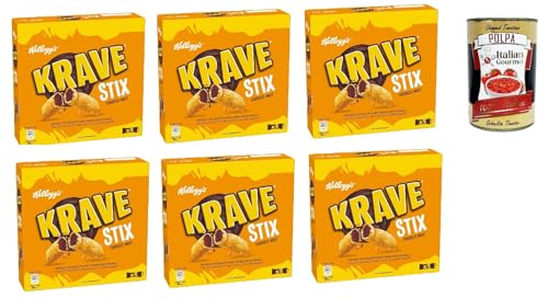 Krave Stix Choco Nut, Snacks für Schokolade und Haselnussnuss, 6x 103g + Italian Gourmet polpa 400g von Italian Gourmet E.R.