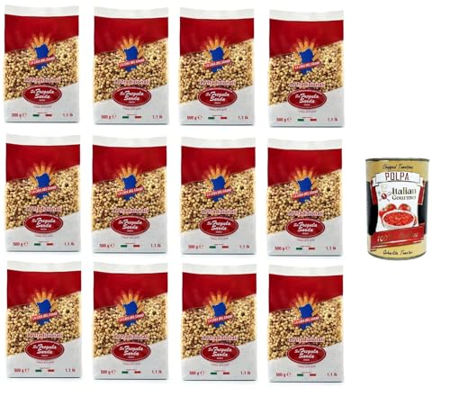 La Casa del Grano Fregola sarda media Mittlere sardische Fregola 12x500g + Italian Gourmet polpa 400g von Italian Gourmet E.R.