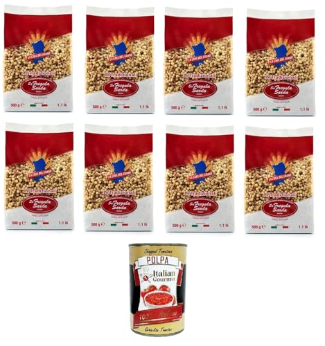 La Casa del Grano Fregola sarda media Mittlere sardische Fregola 8x500g + Italian Gourmet polpa 400g von Italian Gourmet E.R.