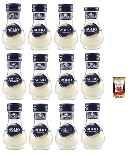 La Drogheria, Aglio Macinato, Gemahlener Knoblauch, scharfes Aroma, Geschmack für erste Kurse, sautiert und Saucen, 12x 35 Gr + Italian Gourmet polpa 400g von Italian Gourmet E.R.