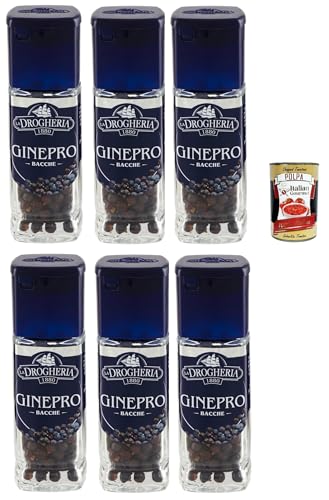 La Drogheria, Bacche Di Ginepro, Wacholderbeeren, säuerlicher und kräftiger Geschmack, für Fleisch- und Wildgerichte 6x 35g + Italian Gourmet polpa 400g von Italian Gourmet E.R.