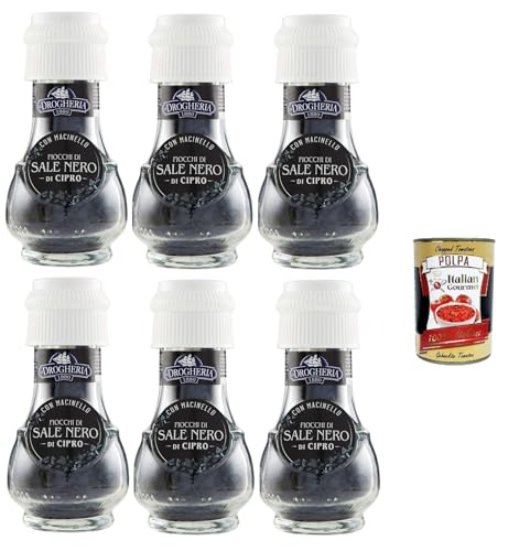 La Drogheria Sale Nero di Cipro Schwarzes Salz aus Zypern 6x50gr + Italian Gourmet polpa 400g von Italian Gourmet E.R.