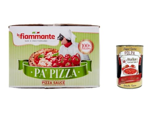 La Fiammante Polpa finissima, pomodoro in pezzi Sehr feines Fruchtfleisch, Tomatenstücke Karton mit zwei 5-kg-Säcken+ Italian Gourmet Polpa di Pomodoro 400g von Italian Gourmet E.R.